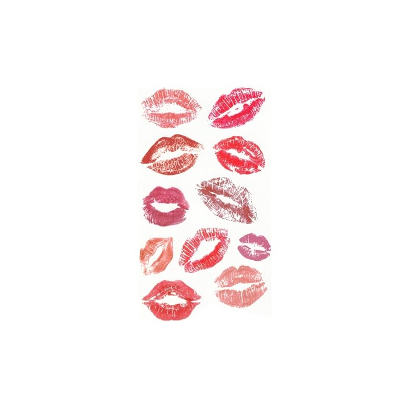 MapofBeauty 2 pcs Temporary Tattoo Sticker Pink Lip Red Lips