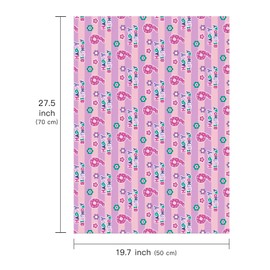 WRAPAHOLIC 9th Birthday Wrapping Paper - 6 Sheets Pink Happy Birthday with Floral Design Folded Flat for Parties, Baby Showers - 19.7 Inch X 27.5 Inch Per Sheet