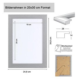 KM Foto Picture Frame Wooden Plexi Acrylic Frame Square Collage Wall Decoration Poster S215: Colour: Shabby White Format: 20 x 30 cm