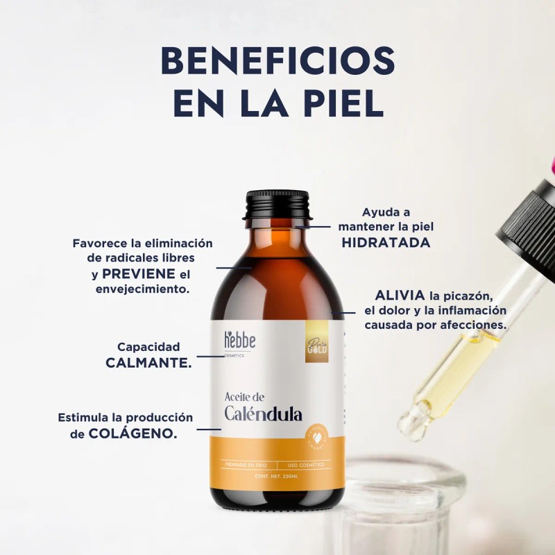 Hebbe aceite puro de caléndula 250 ml | antiacné y