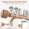 Wood Curtain Rods for Windows 48 to 84 Inch, Adjustable