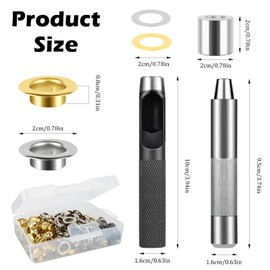 120 Pieces Eyelet Tool Kit, Eyelet Set 12 mm, Eyelet Pliers, Eyelets for Tarpaulins, Grommet Tool Kit, Hole Rivets, Ring Eyelets with Storage Box, Eyelet Discs Eyelet Pliers Set for DIY Fabric