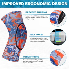 TUOYR Elbow Pads Arm Compression Padded Sleeves Elbow Protection Pads Elbow Guard Sleeve for Football Basketball Baseball Volleyball -Adult & Youth Size (Pastel Blue 1 Pair), Medium