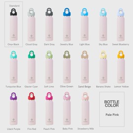 REVOMAX Carbonated Vacuum Insulated Bottle, No Cap, 12 oz, 12 fl oz (355 ml), Keeps 18 Hours Hot and Cold for 36 Hours (Pale Pink, Slim)