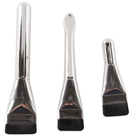 Enwye 3 Stück Flache Foundation-Pinsel, superdünne Foundation-Make-up-Pinsel, abgewinkelte flüssige, weiche synthetische Borsten, Make-up-Pinsel für das Gesicht