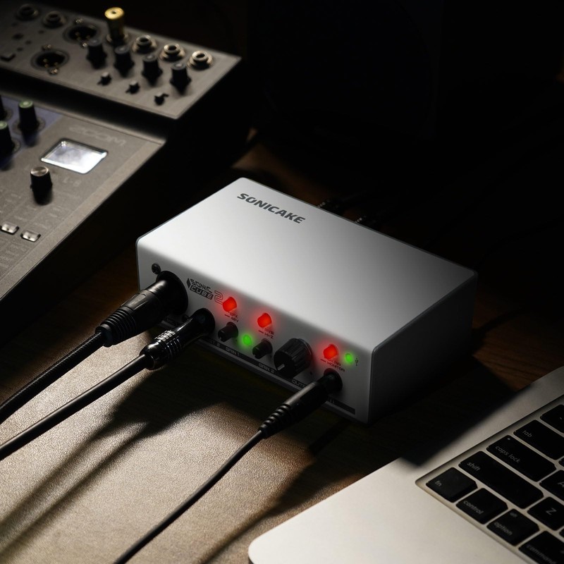 SONICAKE Professional USB Audio Interface Dual-channel Analogue Preamps Audio Mixer