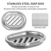 Soap Dish,Stainless Steel Soap Holder with Drain Spout,Brushed Metal Soap