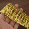 ZNZAKKA Gold Fringe Trim 12 Yards Tassel Trim Chainette Fringe