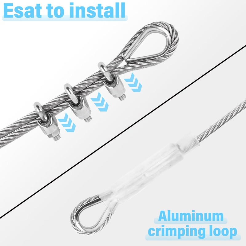 1/2” Stainless Steel Cable, 30ft 304 Stainless Steel Aircraft Cable