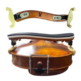 Herr Violin Wood Violin Shoulder Rest with collapsible and height adjustable, Beautifully crafted solid wood body and double layer foam padding (3/4-4/4)