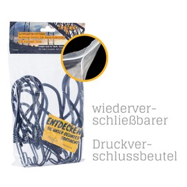 fuxton Pack of 10 short straps with hooks (black 130 mm) for tarpaulins, tents, boats, nets, banners. expander hooks, tarpaulin tensioners, lashing straps with short hooks, rubber tensioners, tension