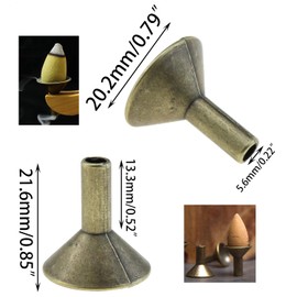 DGZZI 12PCS Metal Backflow Cone Incense Rack 22mm Length Censer Holders Part Small Funnel Shape Tray Base Rack Holder