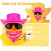 CoFuBcad Car Rubber Duck, Yellow Duck Dashboard Decoration with Cowboy