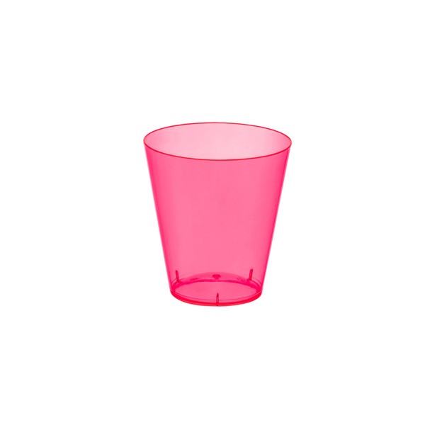 Party Essentials Hard Plastic 2-Ounce Shot Glasses, Neon Pink, 60 Count