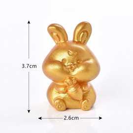12 Zodiac Animal Figures Golden Cute Fortune Animal Model Rabbit / 12간지 동물 피규어 황금 귀여운 운세 동물모형 토끼