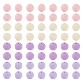 PandaHall 190pcs Matte Acrylic Beads 8mm Purple Round Loose Beads Frosted Craft Beads Bulk for DIY Beading Pens Lanyard Keychain Jewelry Making