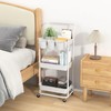 Buzowruil 3-Tier Rolling Utility Cart, Storage Cart with Handle Multi-Purpose