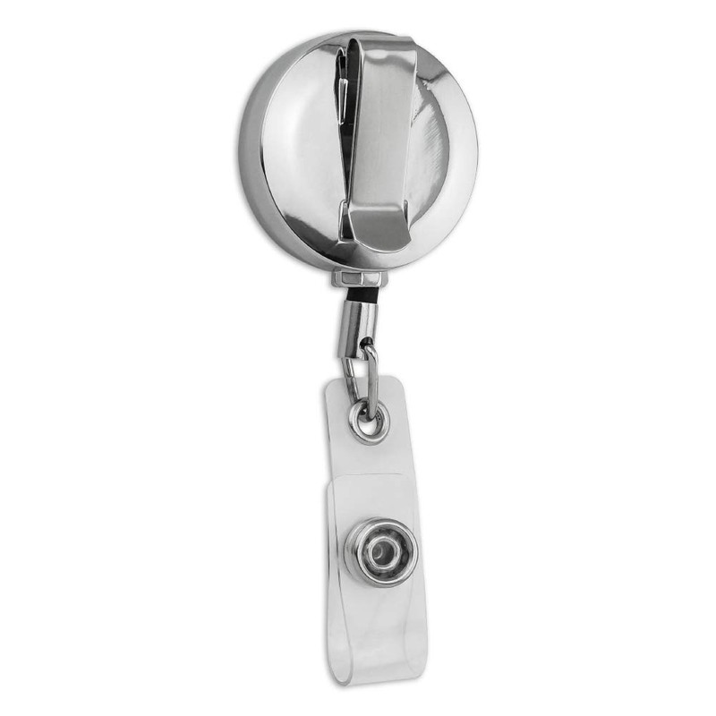 North Dakota Secondary Logo Retractable Reel Premium Metal Chrome Badge