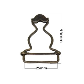 2 x Small Dungaree Fasteners Clip/Brace Buckles in Bronzes 25mm