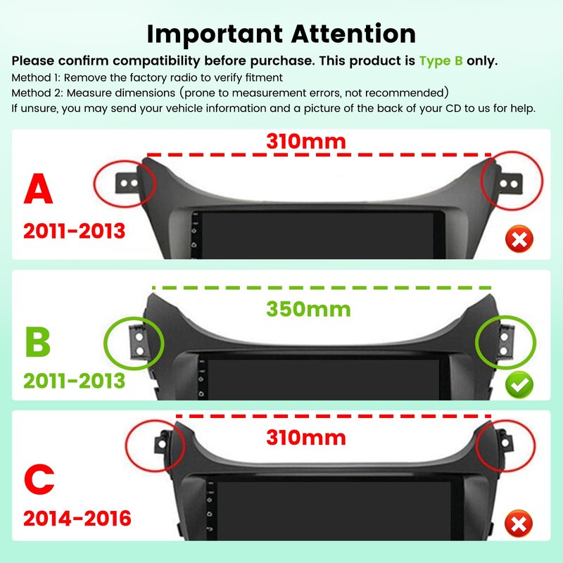 Fuluku for Hyundai Elantra 2011-2013【2+64GB】 Android Car Stereo 9" Touch