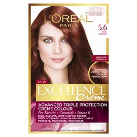 L'Oréal Paris Excellence Crème Hair Colour for 100% Grey Coverage from Root to Tip that Gives a Rich and Even Colour, 5.6 Rich Auburn