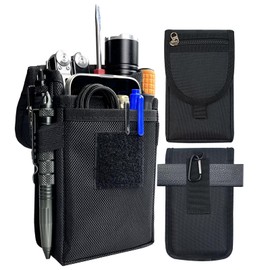 Belt Tool Pouch,Tactical Utility Pouch, Heavy-Duty Nylon EDC Multitool Organizer,Cell Phone Holder, Multi-Pockets Tool Holster Sheath Bag for Electricians Handymen Work Maintenance Dailylife Hiking