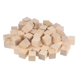 sourcing map Wood Blocks for Crafts, 100pcs 1 Inch Unfinished Wooden Cube Pine Wood Square Block for DIY Craft Projects