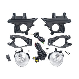 CONCEPT AUTOMOTIVE LIGHTS Compatible with 2014 2015 2016 Toyota Highlander Fog Lights Lamp with Assembly Set L&R Side (With LED Bulbs)