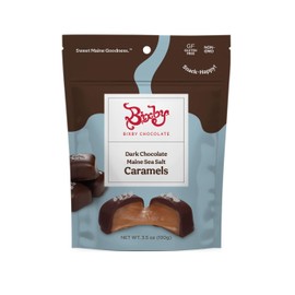 Bixby 6 Pack Dark Chocolate Sea Salted Caramels - Pure and Natural Gluten Free, Kosher, Non-GMO Caramel Candy - Bite Size Gourmet Chocolate Snacks - 3.5oz Bags, Pack of 6 Bags