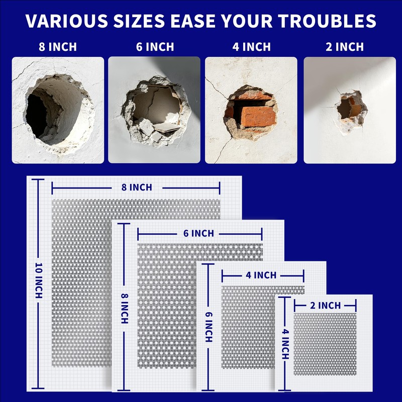 Breliter Drywall Repair Patch Kit, 13 Pcs Self-Adhesive Aluminum Wall