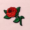 Red Rose Embroidered Badge Iron On Sew On Patch