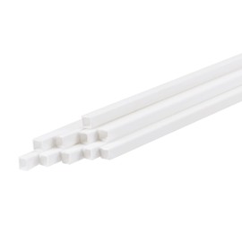 sourcing map Plastic Model Tube ABS Square Tubes 4mmx4mmx250mm White Easy Processing for Architectural Model Making DIY 10 Pack