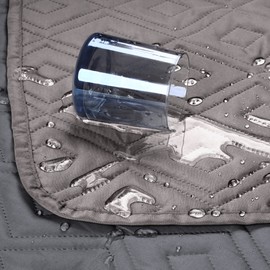 Imperial Rooms Sofa Cover 1 Seater Reversible Quilted Couch Covers Waterproof Adjustable Elastic Straps Sofa Slipcovers Sofa Covers For Pets And Kids (Light Grey-Dark Grey)