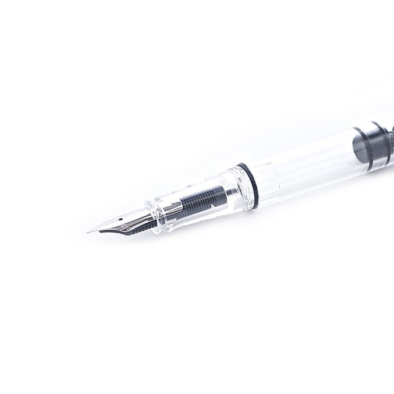 TWSBI Eco Black, F Nib Fountain Pen-Demonstrator, Piston, Tone Alloy