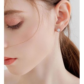 Fxiqini Clip On Earrings Non Pierced Earrings Teardrop Round Square Knot CZ Pearl Wedding Clip On Stud Earrings for Women Gift Jewelry Silver Tone