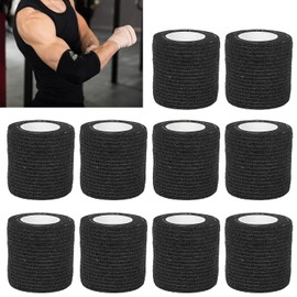 Vendas Autoadhesivas, Venda Autoadherible, 10 Piezas de Vendaje Autoadhesivo, Vendajes Cohesivos Autoadhesivos Multifunción Desechable a Prueba de Golpes Antideslizante Correa(negro)