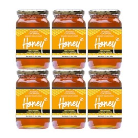 Nature's Goodness Golden Wildflower Honey in Glass Jar - Pure Real Honey for Tea, Baking & Cooking - 17.6 Oz (6 Pack) - 6.6 Pound Total