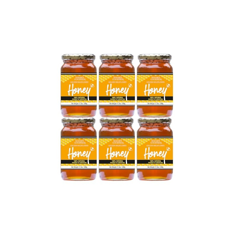 Nature's Goodness Golden Wildflower Honey in Glass Jar - Pure