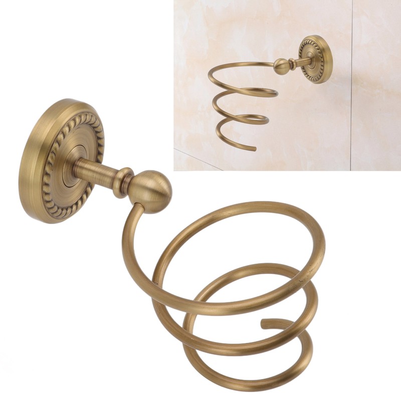 Hair Dryer Holder Antique Brass Hair Care Tools Holder Wall