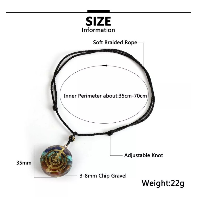 TENDER LIHOME Collar 7 Chakras Orgonita Cuarzo Reiki Chacras Espiritual
