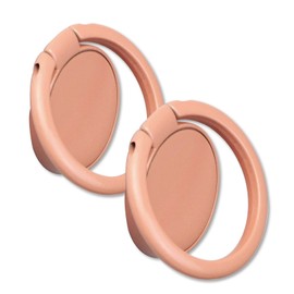 [2 Pack] Matte Finish Round Ultra-thin Cell Phone Ring Holder Stand,360 Degree Rotation and 180 Degree Adjustable Finger Ring Kickstand with Frosted Metal Phone Grip (Pink)