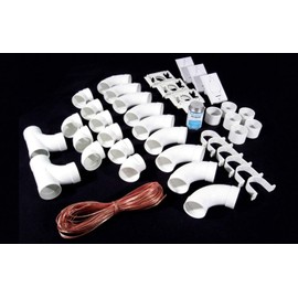 OVO Complete Set of Fittings for Central Vacuum Installation with 3 Low-Voltage inlets (Excluding Pipes), White