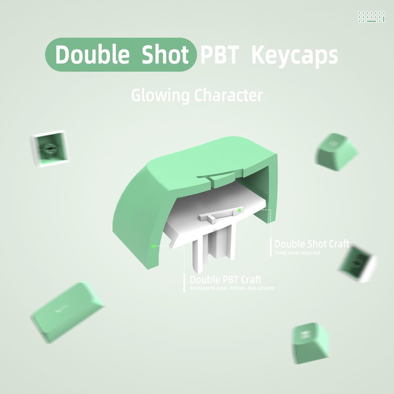 ATTACK SHARK PBT Keycaps Cherry Profile Double-Shot Full Keycap Set