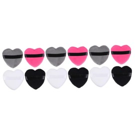 Minkissy 3sets Fluffy Plush Makeup Powder Puff Heart Shape Facial Powder Puff for Foundation Concealer Blusher Highlighter 4pcs*3