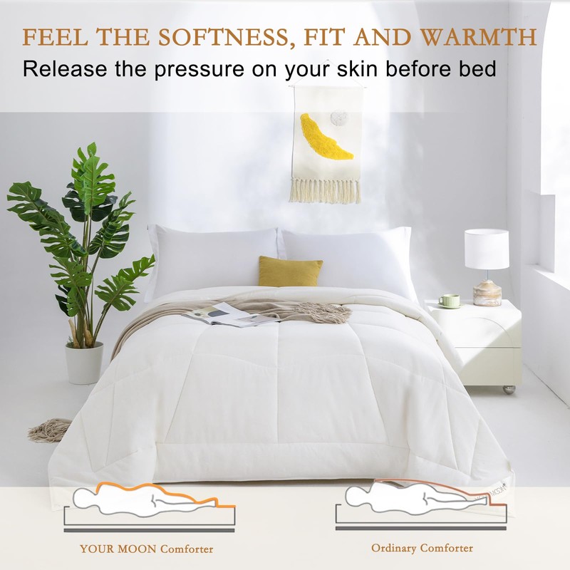 Luxury Soft Comforter Queen Size for All Seasons, Premium Down