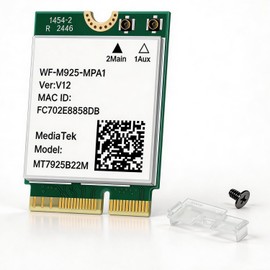 WiFi 7 Card 6.5Gbps MT7925 for Gaming 4K Streaming M.2 2230 Windows 11/10
