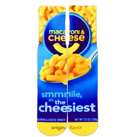 Benefeet Fun Cheese Crew Tube Socks for Men, Boys, Teens and Kids - Novelty 3D Print Graphic Patterned Casual Dress Cotton Socks