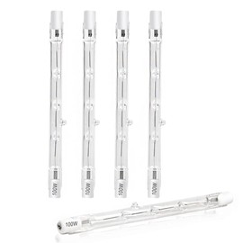 DoRight 100 W R7s Halogen Bulb 118 mm Dimmable Warm White 2700 K Linear Halogen Floodlight J118 Safety Bulb 1500 lm 118 mm Length Spotlight Bulb AC 220-240 V (5 Pieces)