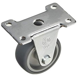 Yuei Caster: E Series ER Type Fixed Caster Elastomer Wheel, Wheel Diameter φ50, Manufacturer Model: ER-50EL