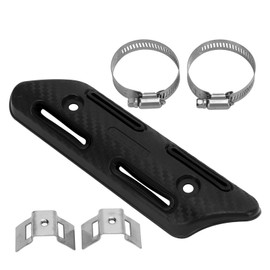 Universal Motorcycle Exhaust Heat Shield Cover Middle Pipe Protector Heel Exhaust Guard Kit Heat Insulation Cover with Stainless Steel Clamps for 4 Stroke Motorcycles ATVs UTVs Offroad Vehicles(black)